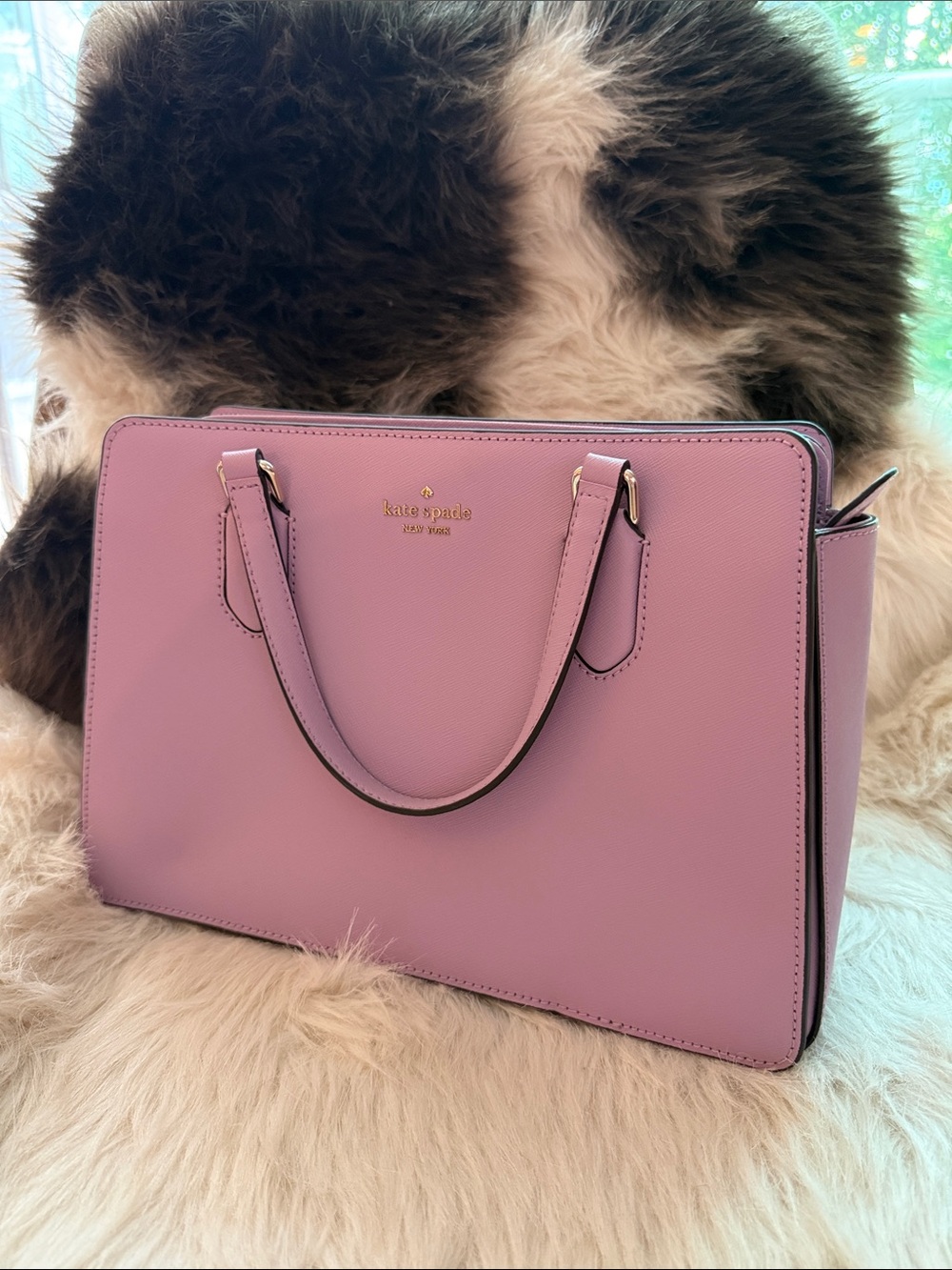 kate spade Pink Saffiano Leather Satchel with Gold Hardware - Picture 1 of 8